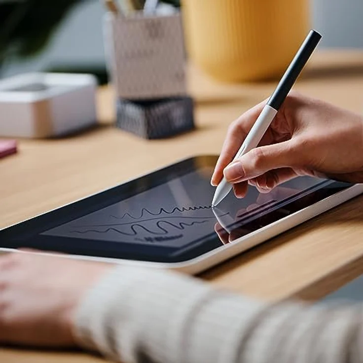 Wacom One Standardstift, druckempfindlicher, batterieloser Stift für Wacom One Stifttabletts und -Displays, grau-weiß – Bild 2