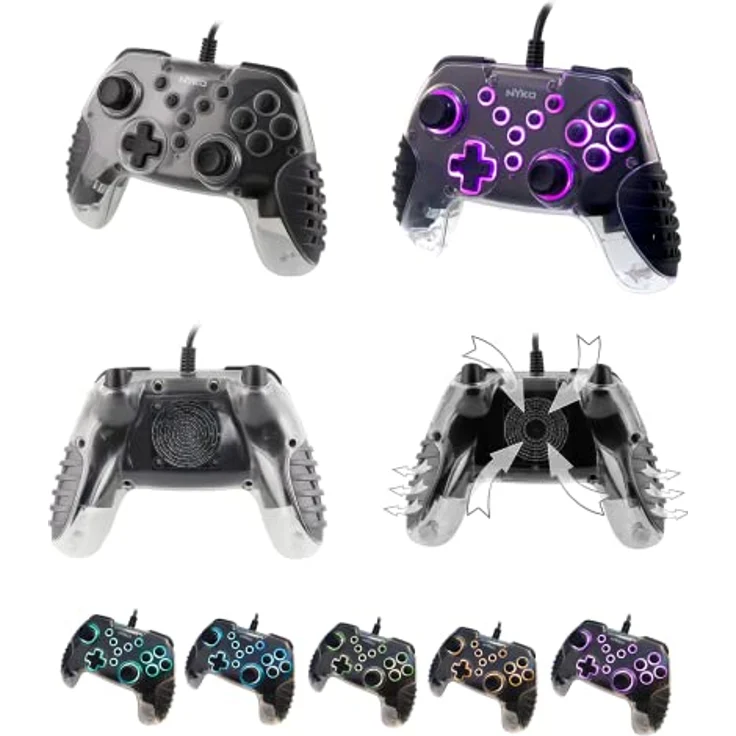 Nyko Air Glow Wired Controller für Nintendo Switch, ergonomischer Gaming Controller, schwarz – Bild 2