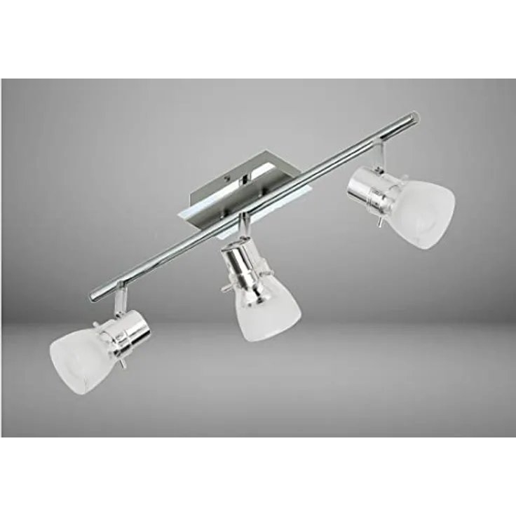 Trango 3-flammig 1007-38 LED Deckenleuchte - Chrom-Optik *FREYA* inkl. 3x E14 LED Leuchtmittel 3.000K warmweiße Lichtfarbe - Badleuchte, Flurleuchte, Küchenleuchte - Schwenkbare Deckenlampe, Kronleuchter