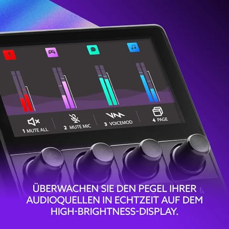 Hercules Stream Starter Kit – Audio-Set zum Streamen mit Stream 100 Controller, HUD-600 USB-Mikrofon & 3 Monate Voicemod Pro, High-Brightness-LCD-Display, 4 dynamische VU-Meter, 8 zuweisbare Aktionstasten – Bild 2