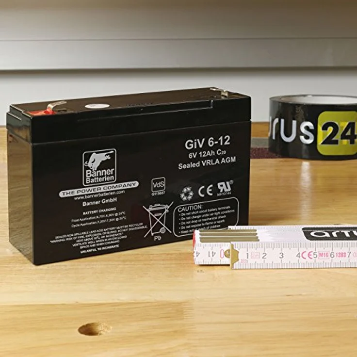 Banner Batterien Stand by Bull 6 Volt 12 Ah GIV 06-12, wartungsfreie Versorgungsbatterie mit hoher Entladeleistung, absolut lageunabhängig – Bild 4