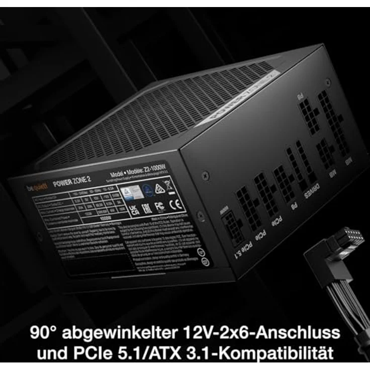 be quiet! Power Zone 2 80 PLUS Platinum 1.000 Watt Netzteil, vollmodular, ATX 3.1, PCIe 5.1 - schwarz – Bild 6