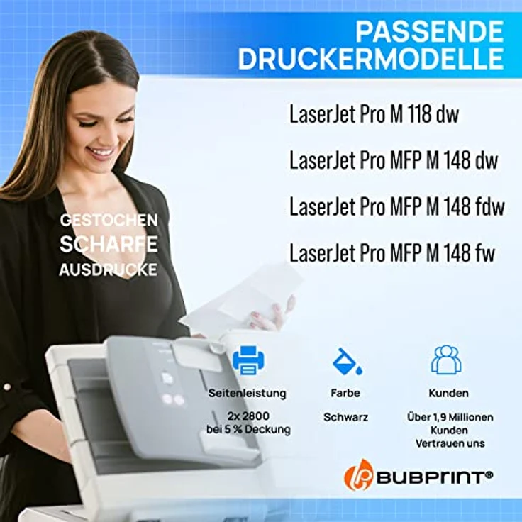 Bubprint 2 XXL Toner kompatibel mit HP 94X CF294X 94A CF294A, Schwarz, hohe Druckqualität, einfache Installation, lange Lebensdauer – Bild 2