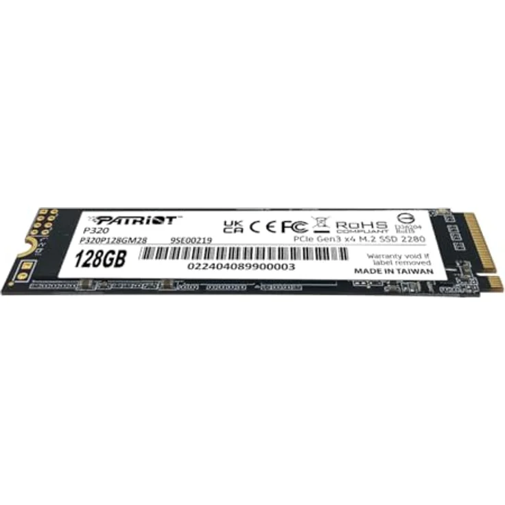 Patriot Memory Patriot P320 128GB Interne SSD - NVMe PCIe Gen 3x4 - M.2 2280 - Solid State Drive - P320P128GM28, Kapazität: 128GB, bis zu 1600MB/s Lesegeschwindigkeit – Bild 2