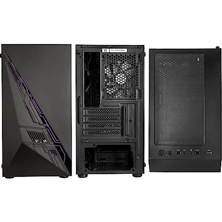 Kolink Inspire K2 Plus PC-Gehäuse, ARGB-Beleuchtung, ARGB 120mm Lüfter, GPU bis zu 300mm, Stahl, Micro-ATX, Schwarz – Bild 4