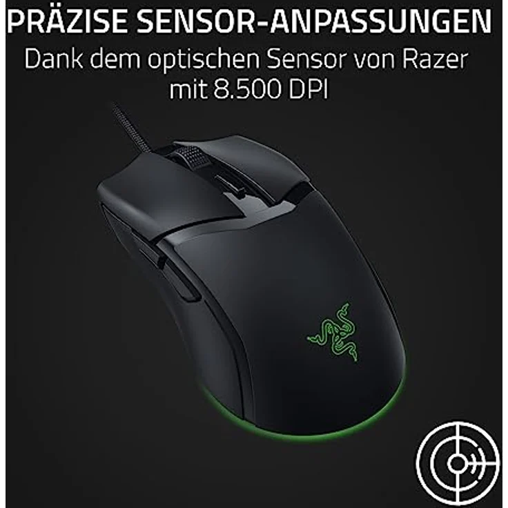 Razer Cobra - Leichte kabelgebundene Gaming-Maus mit Chroma RGB (Federleichte 57 g, Optische Maus-Switches der 3. Gen, Chroma-Beleuchtung mit Unterbodenbeleuchtung, Präzise Sensor-Anpassungen) Schwarz – Bild 5