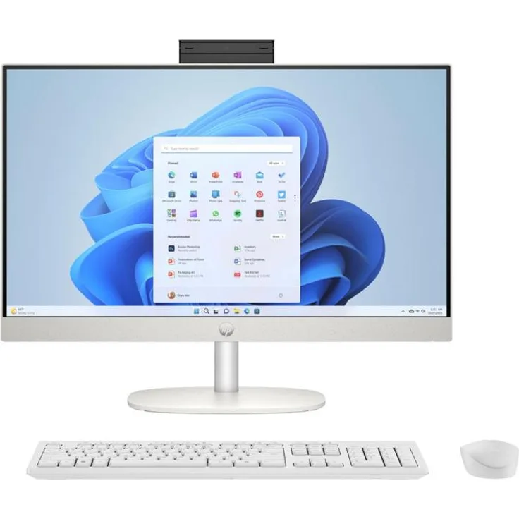 HP 24-cr0334nw All-in-One-PC, AMD Ryzen™ 7 7730U, 16 GB RAM, 512 GB SSD, 23,8 Zoll Full HD, Wi-Fi 6, Weiß