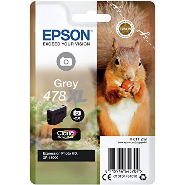 Epson 478XL - 11,2 ml - High Capacity - Grau - Original - Tintenpatrone - für Expression Photo XP-8500, XP-8500 Small-in-One (C13T04F64010) – Bild 2