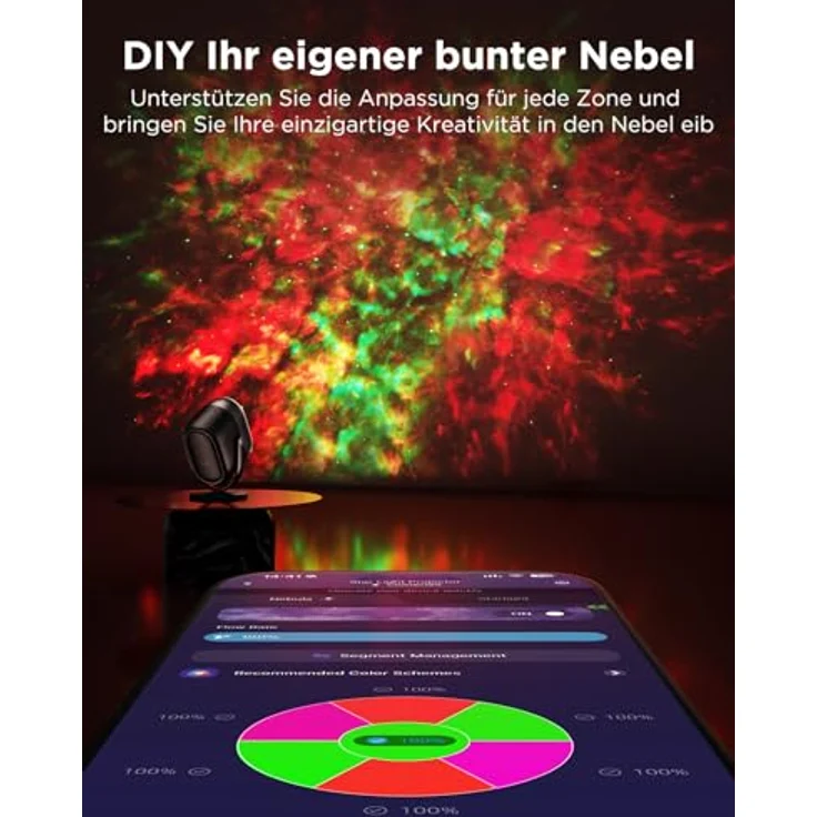 Govee Nebel Sternenhimmel Projektor LED, RGBW mit 7-Zonen DIY, 50+ Szenenmodi, Matter & Alexa kompatibel, Smart Timer & 18 weiße Geräuschoptionen für Kinderzimmer & Schlafzimmer – Bild 3
