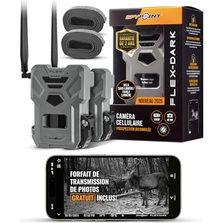 Spypoint FLEX-DARK, Wildkamera Twin Pack mit 40 MP Auflösung, 1080p Full HD Video und 30 m Reichweite