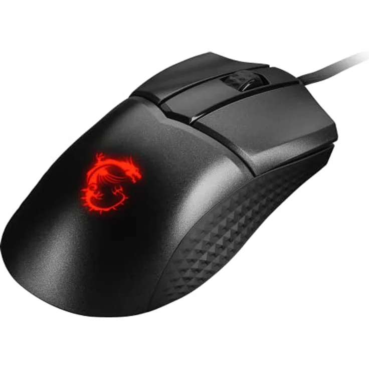 MSI Clutch GM31 Lightweight Gaming Maus - 12.000 DPI Optischer Sensor, Rechtshänder, 60M+ Click OMRON Schalter, 6 Tasten, FriXionFree Kabel, 1ms Latenz, RGB Mystic Light, 58g - Kabelgebunden – Bild 5