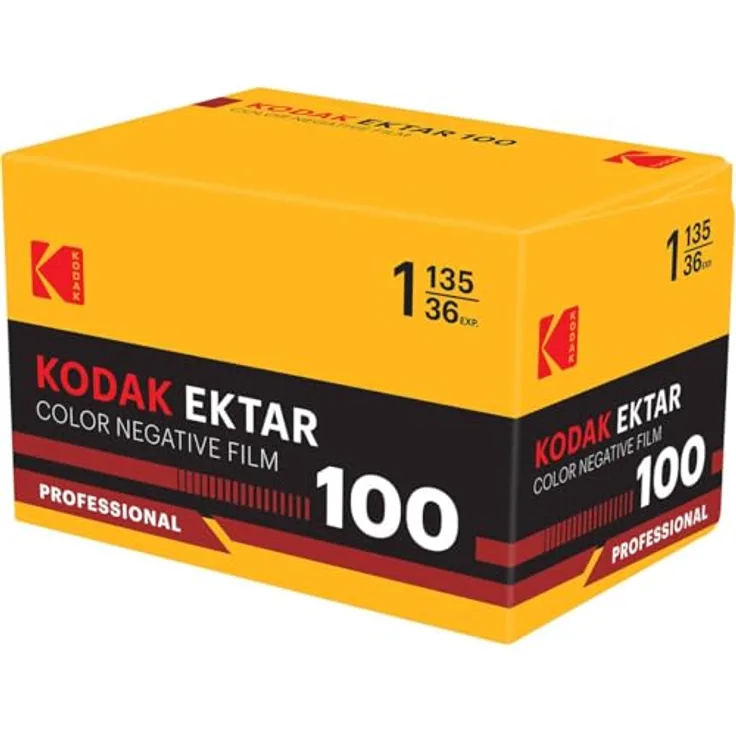 KODAK Eastman Ektar 100, Farbnegativfilm 35-mm-Rolle mit ISO 100, 36 Aufnahmen, ultra-leuchtende Farben, sehr feine Kornstruktur