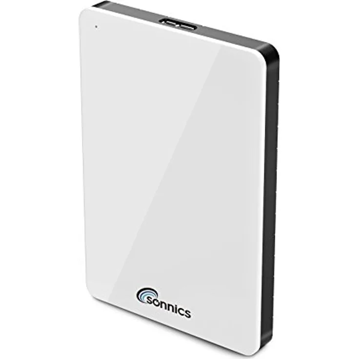Sonnics 750GB Weiß Externe tragbare Festplatte Typ C USB 3.1 kompatibel mit Windows-PC, Mac, Smart TV, Xbox One/Series X und PS4/PS5