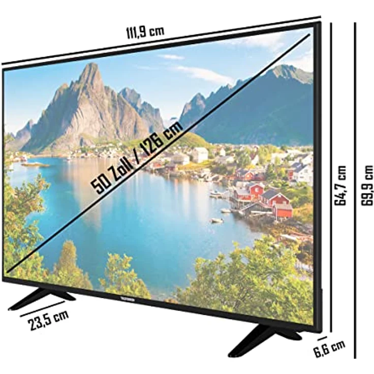 Telefunken D50U550X1CW 50 Zoll Fernseher/Smart TV (4K UHD, HDR Dolby Vision, LED, Triple-Tuner, WLAN, Alexa Built-in) - inkl. 6 Monate HD+ [2022], schwarz – Bild 4