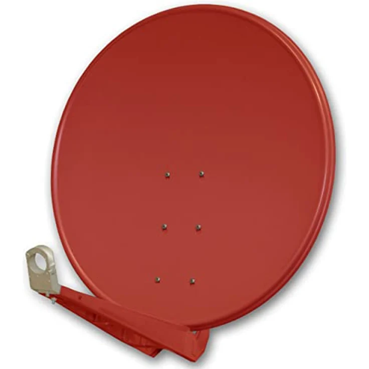 PremiumX DELUXE SAT Anlage für 4 Empfänger, 100cm Satellitenantenne ALU Ziegelrot, Green Diamond Quad LNB, inkl. 8x F-Stecker – Bild 2