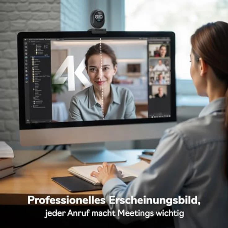 EMEET 4K Webcam Piko, KI-gestützte Dual-Kamera Webcam mit 3 Mikrofon-Arrays und 3 Soundmodi, USB-Webcam für Zoom/Skype – Bild 7
