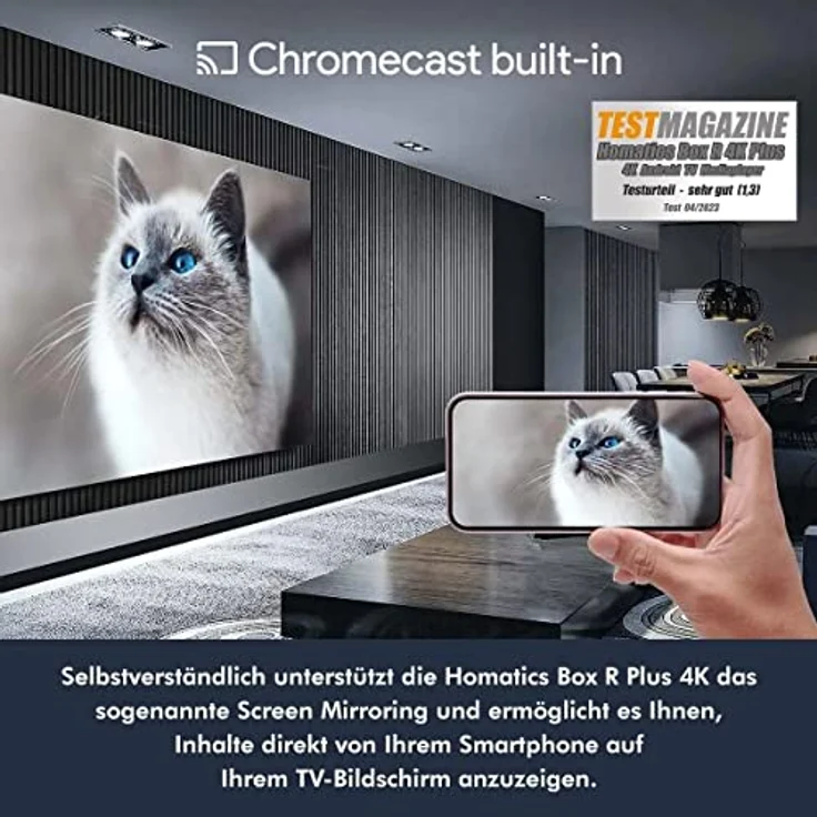 Nonic [Test SEHR GUT *] Homatics Box R 4K Plus Android TV Box + DVB-C/T2 Tuner - Smart TV Receiver, Google Zertifiziert, Dolby Atmos, Netflix 4K, Prime Video 4K, Disney+ 4K, WiFi HDMI Kabel – Bild 3
