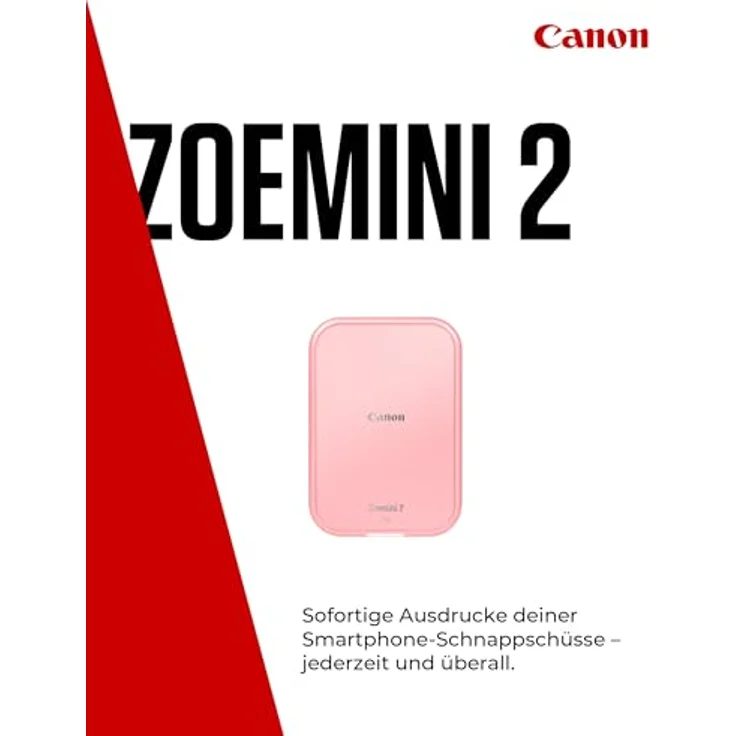 Canon Zoemini 2 Mini Fotodrucker roségold - Mobil, tragbar, unterwegs, Hosentasche, PRINTING KIT (Fotos 5x7,6 cm, für Smartphone + Tablet, eingebauter Akku) mit 20er ZINK Druck-Set + 10er Circle Sticker - Preisvergleich – Bild 2