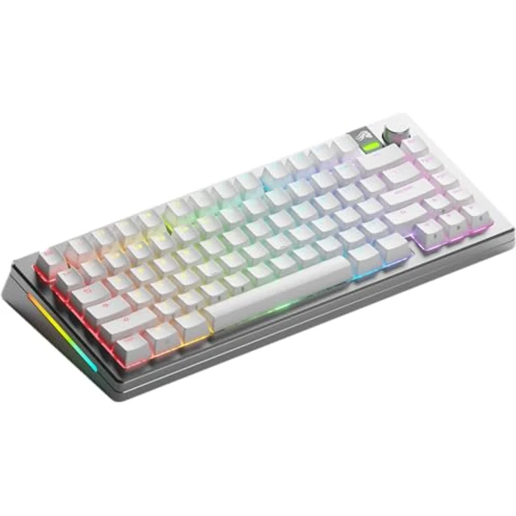 Glorious GMMK 3 Pro Wireless, 75 % Custom Gaming-Tastatur mit Fox Switches, silber, ANSI (US), RGB-Beleuchtung, CNC-gefrästes Aluminiumgehäuse – Bild 1