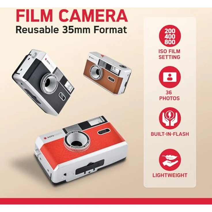 AgfaPhoto Analoge 35mm Foto Kamera red – Bild 3