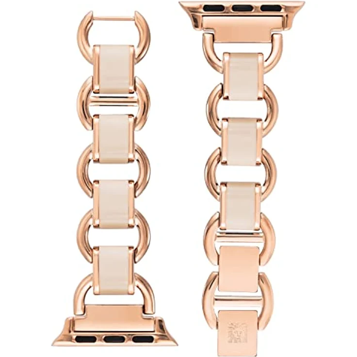 Anne Klein Mesh Fashion Band für Apple Watch, verstellbar und sicher, in Blush Pink/Rose Gold, 38/40/41mm – Bild 2