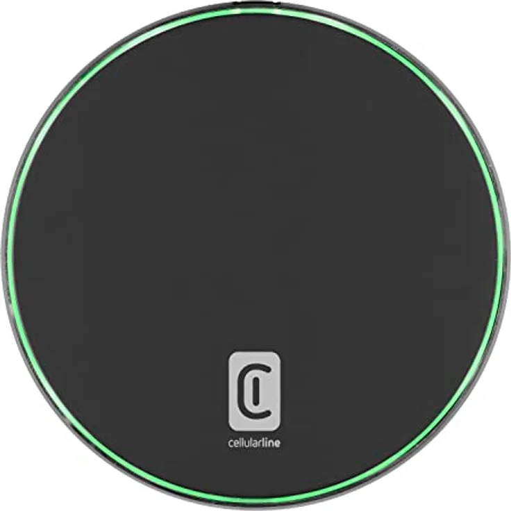 Cellularline | Fast Pad | Wireless Ladestation mit bis zu 15 W Ausgang - USB-C-Eingang - LED-Ladeaktivierung - Schwarz