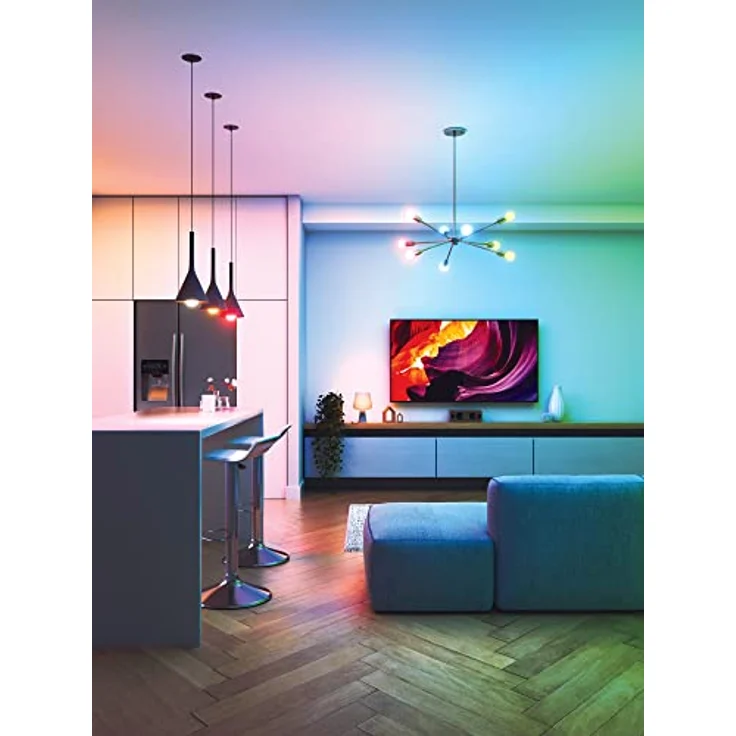 Nanoleaf Matter Essentials Glühbirne, 3 Smarten RGBW E27 LED Lampen - Matter über Thread, Bluetooth 16 Mio. Farben LED Lampen, Bildschirm Sync, Funktioniert mit Google Home Apple, Deko und Gaming – Bild 3