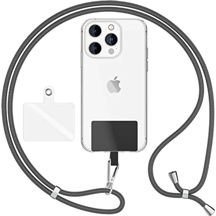 Nalia HoldMe Air, Universal Handykette für Smartphones, 160 cm Lanyard mit verstellbarem Pad und Edelstahl-Karabinerhaken – Bild 1