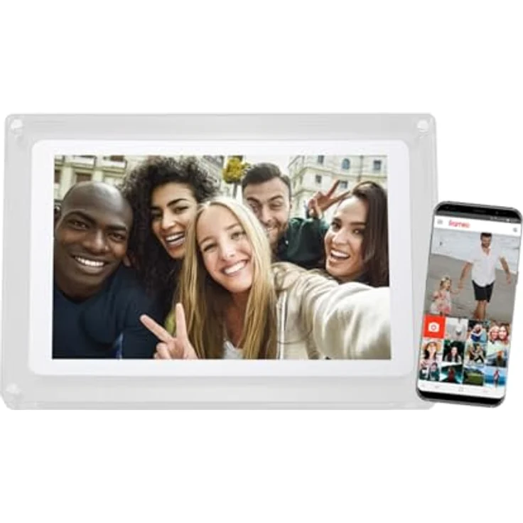 Braun Photo DigiFrame 1020 WiFi, Digitaler Bilderrahmen mit 10,1 Zoll IPS-Display, 1280 x 800 Pixel, Acryl weiss, 16 GB Speicher – Bild 1