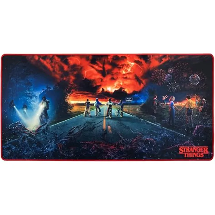 Konix Stranger Things XXL Mousepad Memories, rutschfeste Gummioberfläche, 90 x 46 cm, mehrfarbig