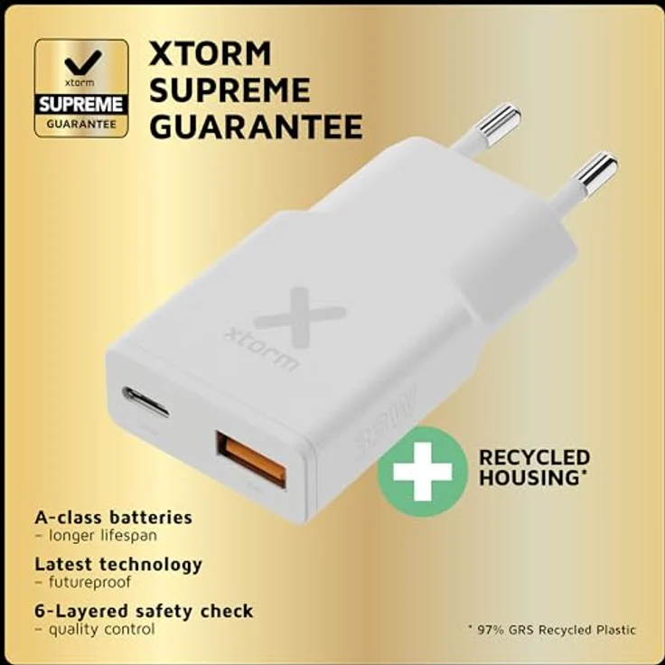 Xtorm Go2 Slimline USB-C Schnellladegerät, 33W, Weiß – Bild 3