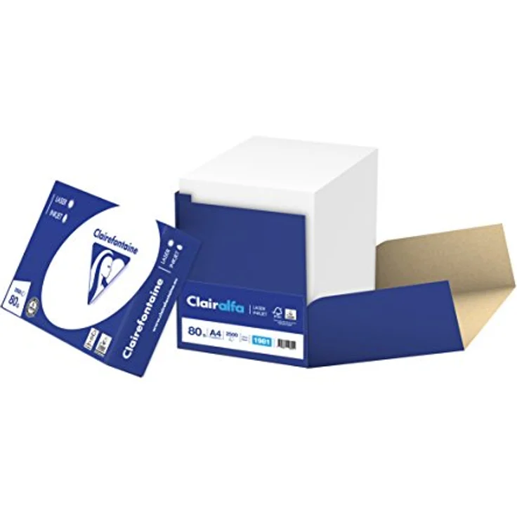Clairefontaine 1981C Clairalfa blickdichtes Druckerpapier (DIN A4, 21 x 29,7 cm, 80 g, ideal für alltägliche Kopien und Ausdrucke, Pack mit 2500 Blätter) weiß - Preisvergleich – Bild 2
