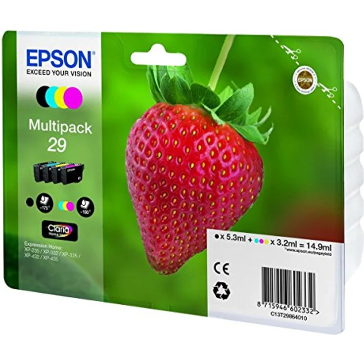 Epson 29 Multipack - 4er-Pack - Schwarz, Gelb, Cyan, Magenta - Original - Tintenpatrone - für Expression Home XP-235, 245, 247, 332, 335, 342, 345, 432, 435, 442, 445 – Bild 2