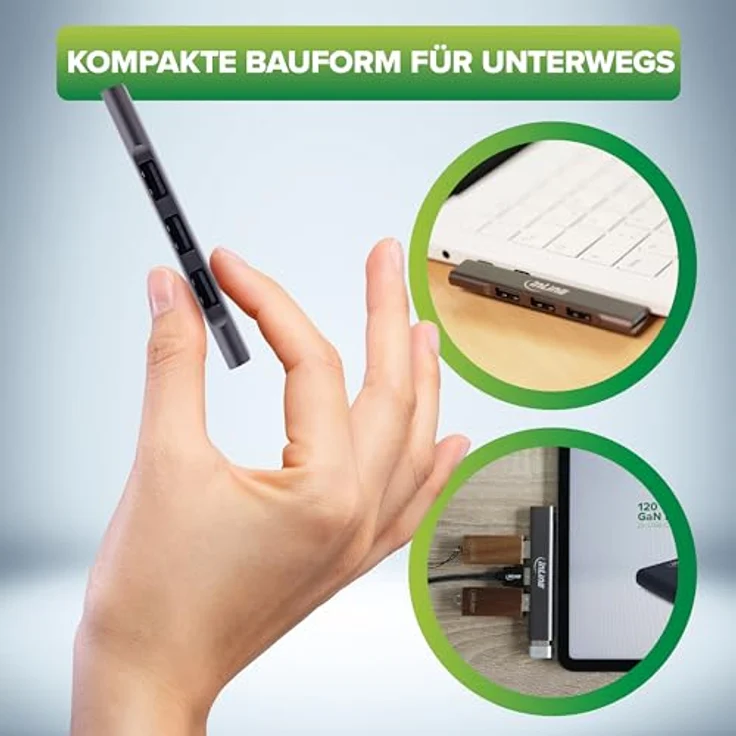 InLine Slim USB-C Hub mit 4 USB-A Ports, 1x USB 3.2 Gen.1, 3X USB 2.0, kompakt, ideal für Maus, Tastatur & USB-Sticks, 33203N – Bild 3