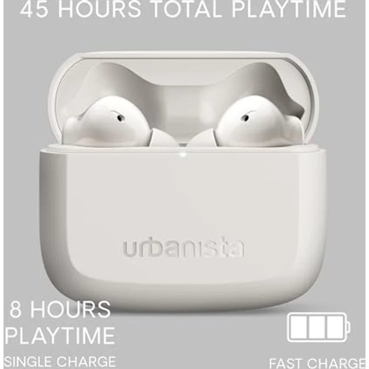 Urbanista Palo Alto Kopfhörer True Wireless Stereo (TWS) im Ohr Anrufe/Musik Bluetooth Weiß mit Geräuschunterdrückung und Hartschalenetui – Bild 3