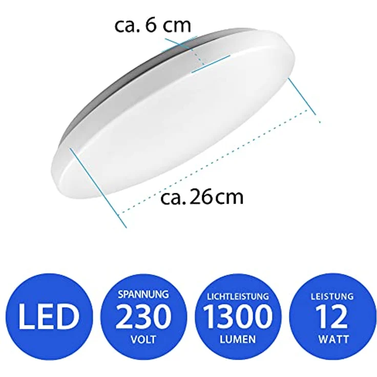 max K O M F O R T LED Deckenleuchte GALA-RS 12W rund warmweiß 3000K 1300 Lumen – Bild 2