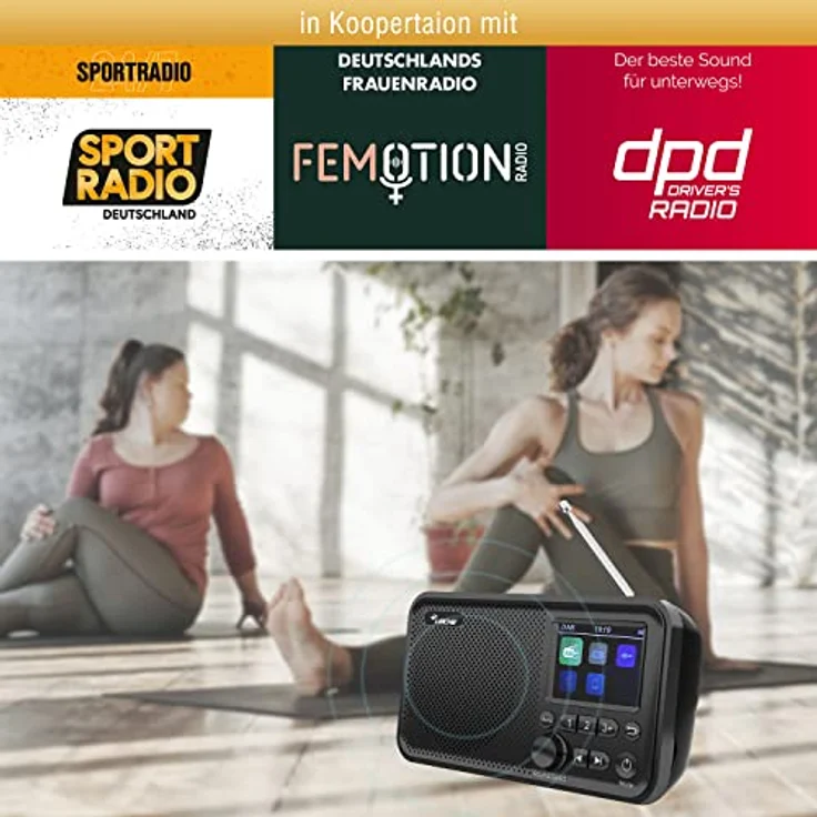 LEICKE tragbares DAB+ Radio mit Bluetooth 5.0 | DAB/DAB+ und UKW Radio, 2,4" Farbdisplay, 60 Voreinstellungen, Küchenradio mit Kabel oder 2000mAh Akkubetrieb, MicroSD/TF/AUX Anschluss, Alarmfunktionen – Bild 2