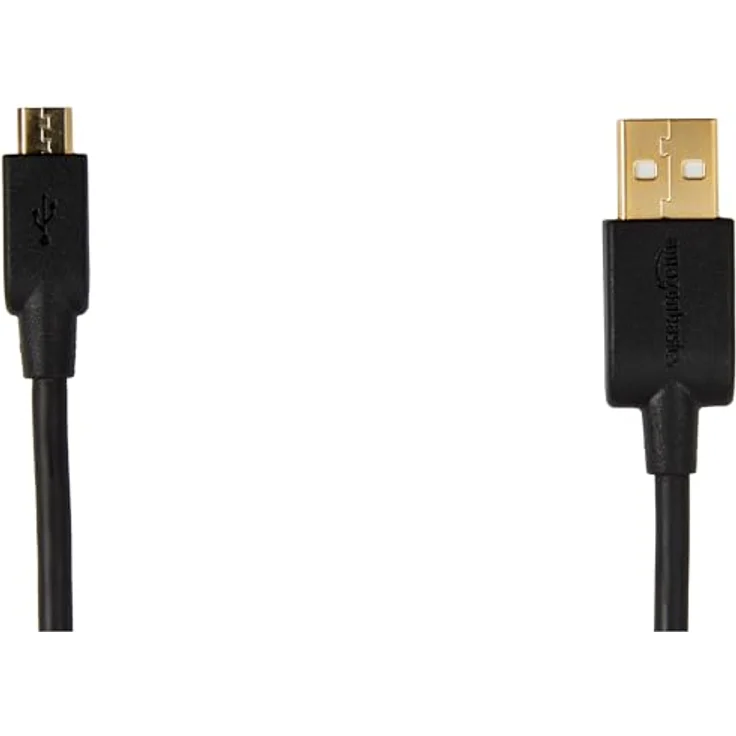 AmazonBasics Verbindungskabel, USB 2.0, USB-A-Stecker auf Micro-USB-B-Stecker, 3 m, Schwarz, 5er Pack - Preisvergleich – Bild 3