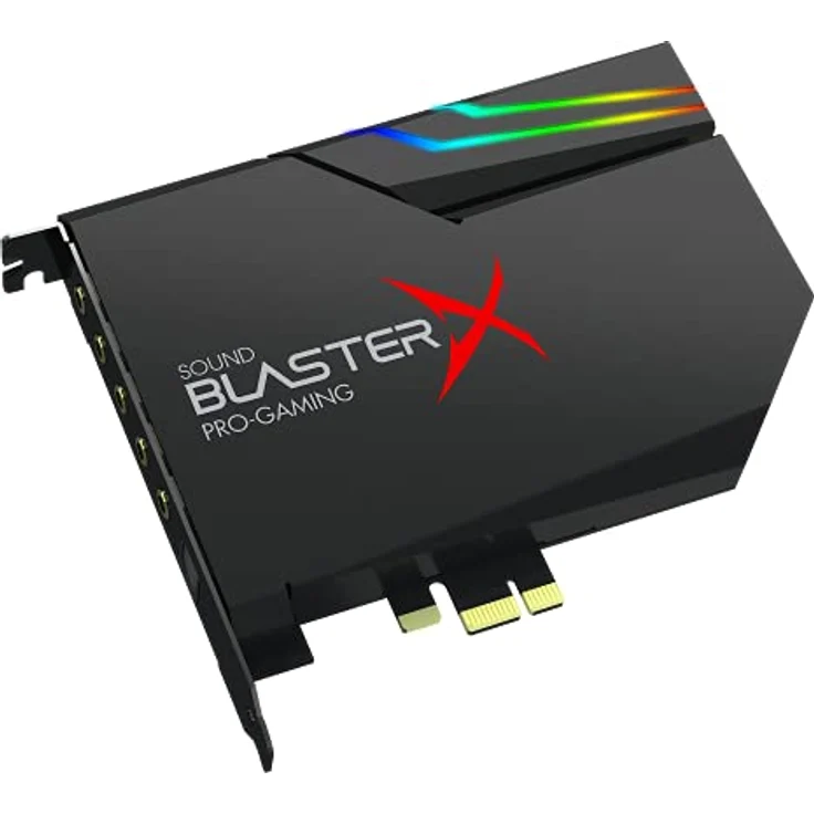 CREATIVE Sound BlasterX AE-5 Plus SABRE32 Hochauflösende PCI-e-Gaming-Soundkarte und DAC mit 32-Bit / 384 kHz, Dolby Digital und DTS mit bis zu 122 dB Rauschabstand, RGB-Aurora-Beleuchtungssystem – Bild 2