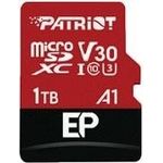 Patriot EP Pro Micro SDXC 1TB 90/80 MB/s A1 V30 U3 Class10 (microSDXC, 1000 GB, U3, UHS-I), Speicherkarte, Schwarz