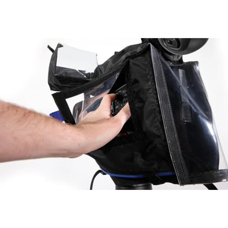 camRade rainCover Handheld, Universelle Regenhülle für größere Handvideokameras, blau – Bild 5