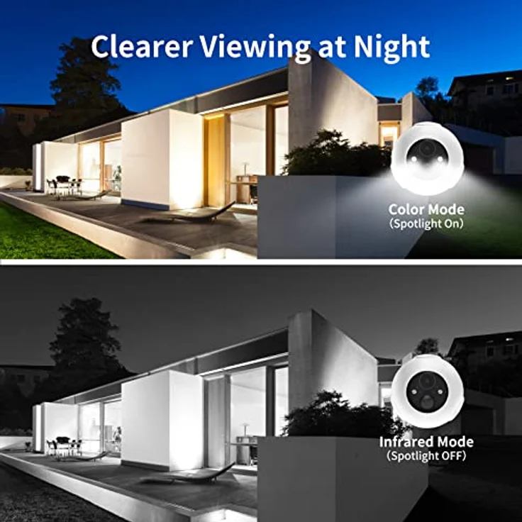 SwitchBot Überwachungskamera Aussen 1080P, Outdoor Kamera 2,4G WLAN Überwachung Akku mit 10000mAh Batterie, AI Personenerkennung, Farbnachtsicht, Kompatibel zu Alexa und Google Home, 256G SD-Speicher – Bild 2