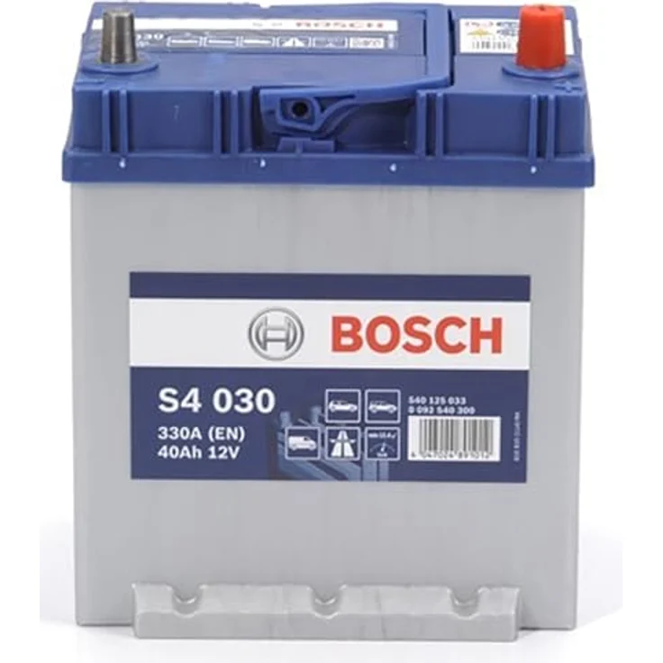 Bosch S4 030, Plombierte Bleisäure (VRLA) Batterie, 40 Ah, 12 V, 330 A, Auto, Blau/Grau – Bild 4