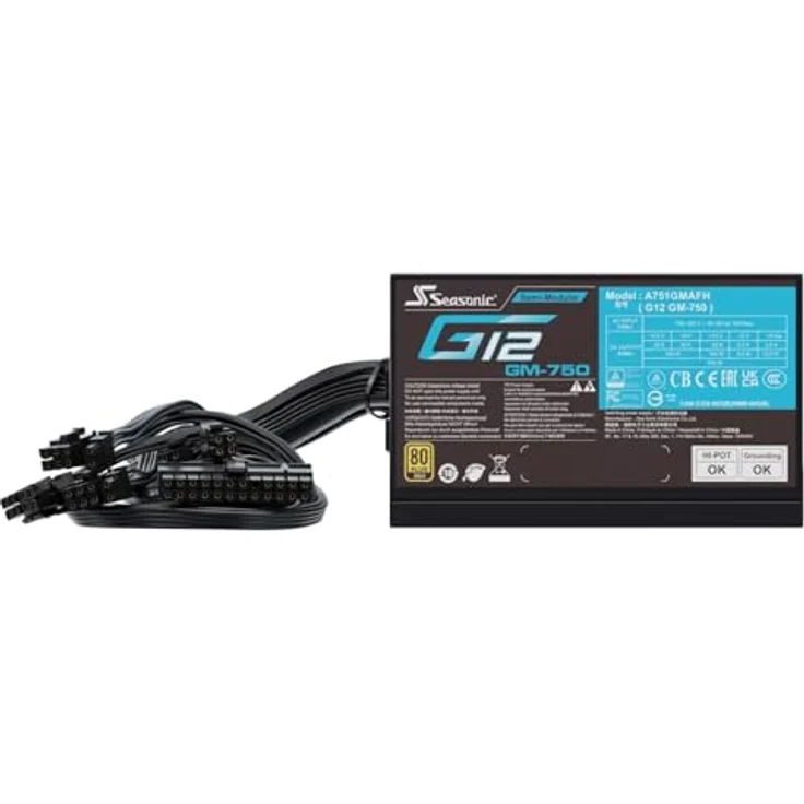 Seasonic G12 GM 80 PLUS Gold Netzteil, halbmodular, 750 Watt, effizient mit 120-mm-Lüfter, schwarz – Bild 5