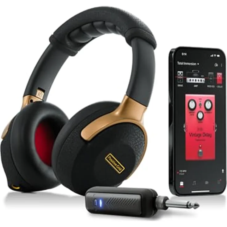 Positive Grid Spark NEO, Kabelloser Kopfhörer-Amp für E-Gitarre, Akustikgitarre und Bass mit KI-Unterstützung, dedizierten Audiotreibern, Geräuschabschirmung, Bluetooth Streaming und App, schwarz