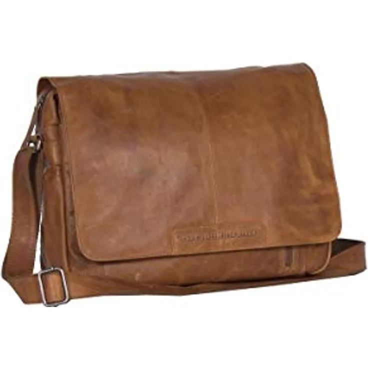 The Chesterfield Brand Richard 0552, Umhängetasche aus gewachstem Rindleder mit Laptopfach, hellbraun