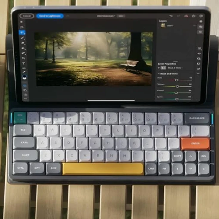 nuphy Air60 V2 Tragbar Mechanische kabellose Mini-Tastatur mit Beleuchtung, unterstützt QMK/VIA, Bluetooth 5.1/2.4GHz/(USB-C), Grey Gateron Cowberry Switch – Bild 4