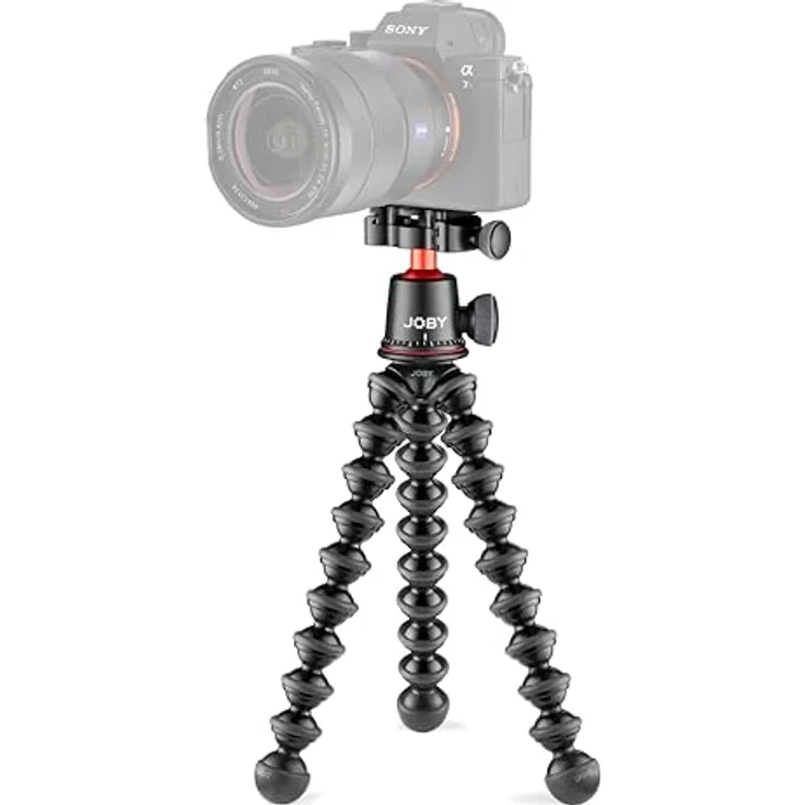 JOBY GorillaPod 3K Pro Kit, Flexibles Profi-Stativ aus Aluminium mit Kugelkopf, QR-Platte, Made in Italy, für Premium CSC/Spiegellose Kamera, 3 kg Traglast, J91566-BWW – Bild 1