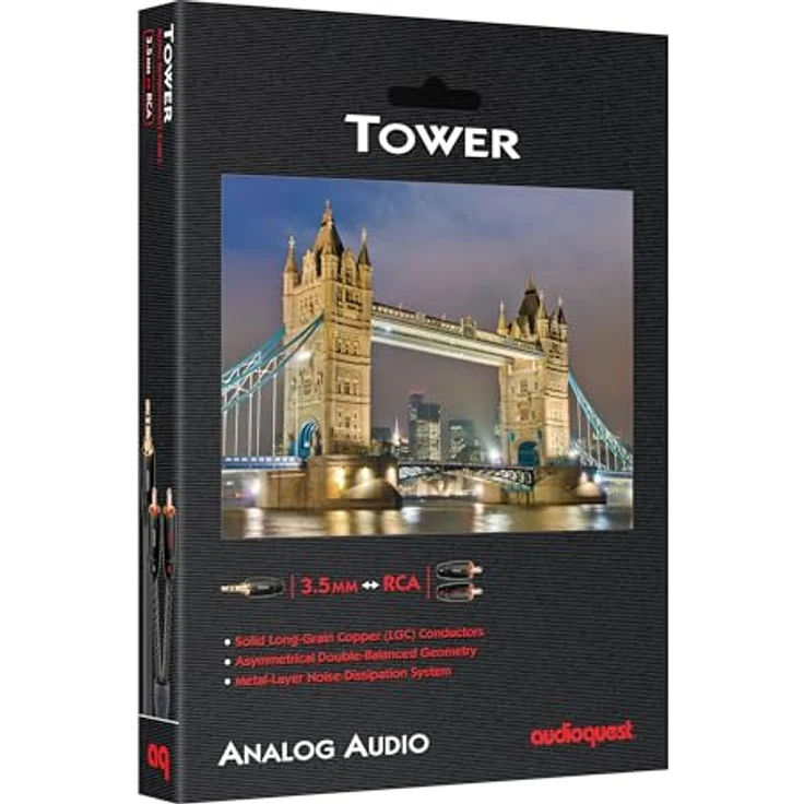 AudioQuest 0.6m Tower 3.5mm - 2xRCA - Audio-Kabel (3.5mm, 2 x RCA, Kupfer, 0,6 m, Schwarz) – Bild 3