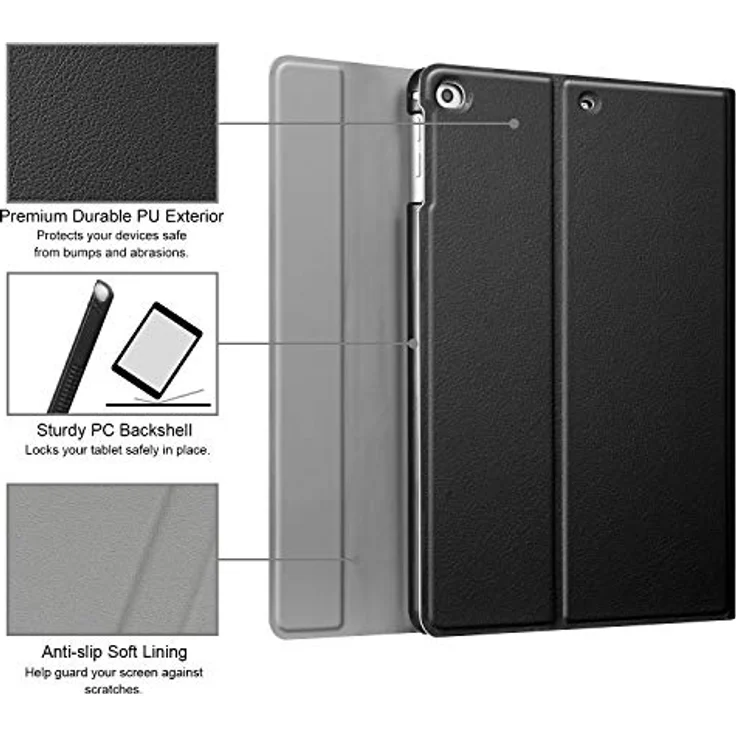 FINTIE Tastatur Hülle für iPad 9.7 Zoll 2018/2017 & iPad Air 1/2, ultradünne leichte Schutzhülle mit abnehmbarer deutscher Bluetooth-Tastatur, schwarz – Bild 5